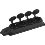 Колодка ЭРА K-4e-B-IP44 каучуковая с заземлением 4 розетки 16A IP44 черная Б0044546