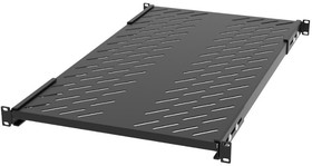 Полка стационарная Filum FL-RSHR-1U-800-BK 19" усиленная, 1U, перфорированная, глубина 800 мм, нагрузка 150 кг, черная RAL9005M