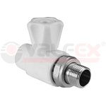 Кран шаровой PP-R бел Дн20х1/2" НР прям д/рад VALFEX 10149020