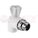 Кран шаровой PP-R бел Дн20х1/2" НР угл д/рад VALFEX 10148020