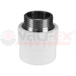 10130020, Муфта комбинированная 20x1/2' НР полипропиленовая PPR белая