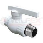 Кран шаровой PP-R бел Дн20х1/2" НР VALFEX 10144220