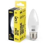 LLE-C35-5-230-30-E27, Лампа LED C35 свеча 5Вт 230В 3000К E27 IEK