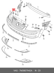 7M3807942A, Кронштейн форсунки омывателя фары правой. (фото)
