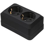 Розетка 2-м BOLLETO с заземл. накладная черн. 7128B IN HOME 4690612061061