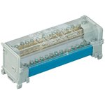 BD125152, Distribution block for DIN rail 2 poles 125A 11x6mm 2x75mm 2x9mm
