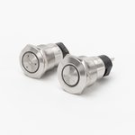 LAS1-19-BZ, Зуммер антивандальный металический 19мм, IP65, SPST, 2 pins, 12V
