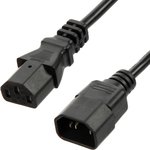 Кабель питания C13(F)-C14, 10А, 0,75мм2, 1.8м, чер (OPC002)