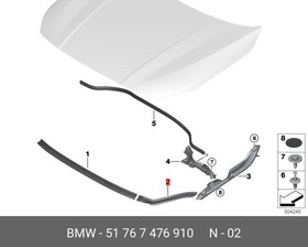 51767476910, Уплотнитель капота П