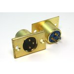 Разъем микрофонныйxLR вилка, контакты 3P, монтаж на блок фланец 2 отверстия ...