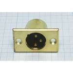 Разъем микрофонныйxLR вилка, контакты 3P, монтаж на блок фланец 2 отверстия ...