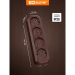 SQ1806-0064, Колодка для удлинителя на 4 гнезда 2П , без заземления ...