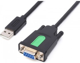 Фото 1/2 USB-TO-RS232- Female-Cable, Преобразователь USB в RS232, кабель 1.5м, USB Type A - DB9 Female, чип FT232RL