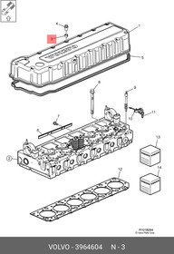 3964604, Втулка клапанной крышки VOLVO