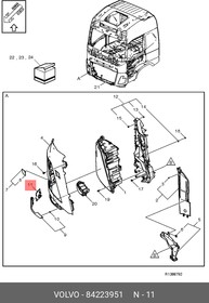 84223951, Заглушка противотуманной фары правая FH(4+) VOLVO