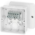 DE 9346, DE Series White Polycarbonate Junction Box, IP55, 55 x 98 x 98mm