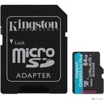 SDCS3/64Gb, Карта памяти MicroSDXC 64ГБ Kingston Class 10 Canvas Select Plus A1 ...