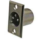 JD-395 / AUD-81, (Штекер XLR 3 pin бл), Разъём микрофонный XLR, штекер на панель