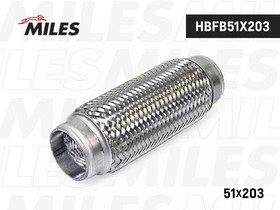 Фото 1/4 HBFB51X203, Гофра глушителя 51 x 203 Miles внутреннее плетение