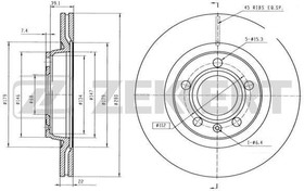 Фото 1/2 bs-5195, Диск торм. перед. Audi A4 I II III 94- A8 I II 98- Seat Exeo 08- VW Passat V 96-