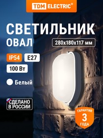 Фото 1/10 SQ0303-0028, Светильник НПБ1201 белый/овал 100Вт IP54 TDM Electric