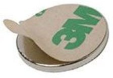 Фото 1/2 Неодимовый магнит 10х1 мм с клеевым слоем - 20 штук