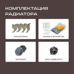 Радиатор Extra 2-х трубный, подключение - Нижнее правое, секций - 4 ...