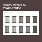 Радиатор Extra 2-х трубный, подключение - Нижнее правое, секций - 4 ...