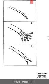 970557, Электрический кабель 0,75мм фиолет. VOLVO