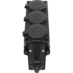 Колодка удлинителя 3-м MultiSet 16А 250В IP44 с заземл. каучук черн. SE MST4103BK