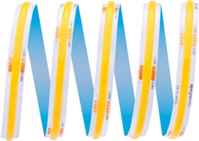 Фото 1/3 00-483, Лента светодиодная COB, теплый белый, 24В, 15Вт/м, 560SMD/м, 1200Лм/м, 3000K, IP20, 8мм, 1 м