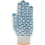 Перчатки вязаные "Волна" (4 нити) 10 класс вязки х/б с ПВХ 12491