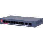 Коммутатор Dahua DH-CS4010-8ET2GT-110 (L2) 8x100Мбит/с 2x1Гбит/с 8PoE 110W ...