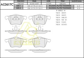Photo 1/2 Brake pads Ford Galaxy II 08-, Mondeo IV 07-; Volvo S60 II 10- front \ ANCHI AC0617C