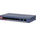 Коммутатор Dahua DH-CS4010-8ET2GT-110 (L2) 8x100Мбит/с 2x1Гбит/с 8PoE 110W ...