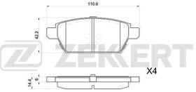 Фото 1/3 BS1044, Колодки тормозные ZEKKERT диск. задн. Mazda 6 02-