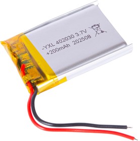 LP402030 YXL, Аккумулятор литий-полимерный (Li-Pol) 200мАч 3.7В, с защитой