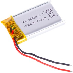 LP502030 YXL, Аккумулятор литий-полимерный (Li-Pol) 250мАч 3.7В, с защитой