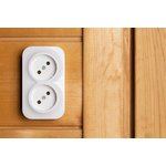 782231, 2-seater socket for open installation without grounding without ...