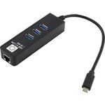 5bites Кабель-адаптер UA3C-45-10BK USB3.1 сетевая карта / 3*USB3.0 / RJ45 1G / BLACK