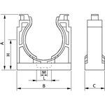 Держатель для полиамид. труб (клипса) Dn12мм черн. DKC PAS12N
