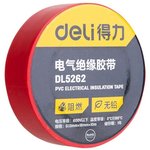 Изолента красная 9м х 18мм х 0, 13мм Deli DL5262 ( напряжение до 600В, 0-80 грд ...