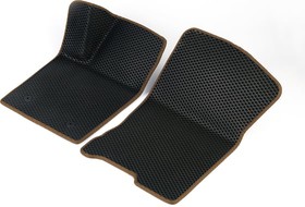 Фото 1/6 Передние коврики ЭВА c 3д лапкой для Chevrolet Aveo 2011 - 2015 (Шевроле Авео) ЕВА EVA без разреза 2DL7003-коричневый