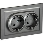 Socket 2-m SP BRITE RS12-3-BrS 16A assembled with earthing. without protection ...