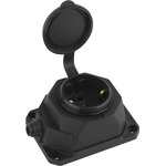 Колодка ЭРА K-1e-B-IP44 каучуковая с заземлением 1 розетка 16A IP44 черная Б0044543
