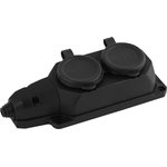 Колодка ЭРА K-2e-B-IP44 каучуковая с заземлением 2 розетки 16A IP44 черная Б0044544