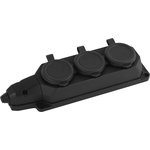 Колодка ЭРА K-3e-B-IP44 каучуковая с заземлением 3 розетки 16A IP44 черная Б0044545