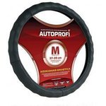 AP-265 BK (XL), Оплетка руля (XL) 41-43см черная натуральная кожа ребристая AUTOPROFI