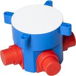 Коробка установочная для заливки в бетон D = 70 мм, Н = 72 мм, 4 ввода Тусо