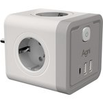 Тройник для розетки AGNI 4 розетки 220 + 2 USB + 1 Type C,белый